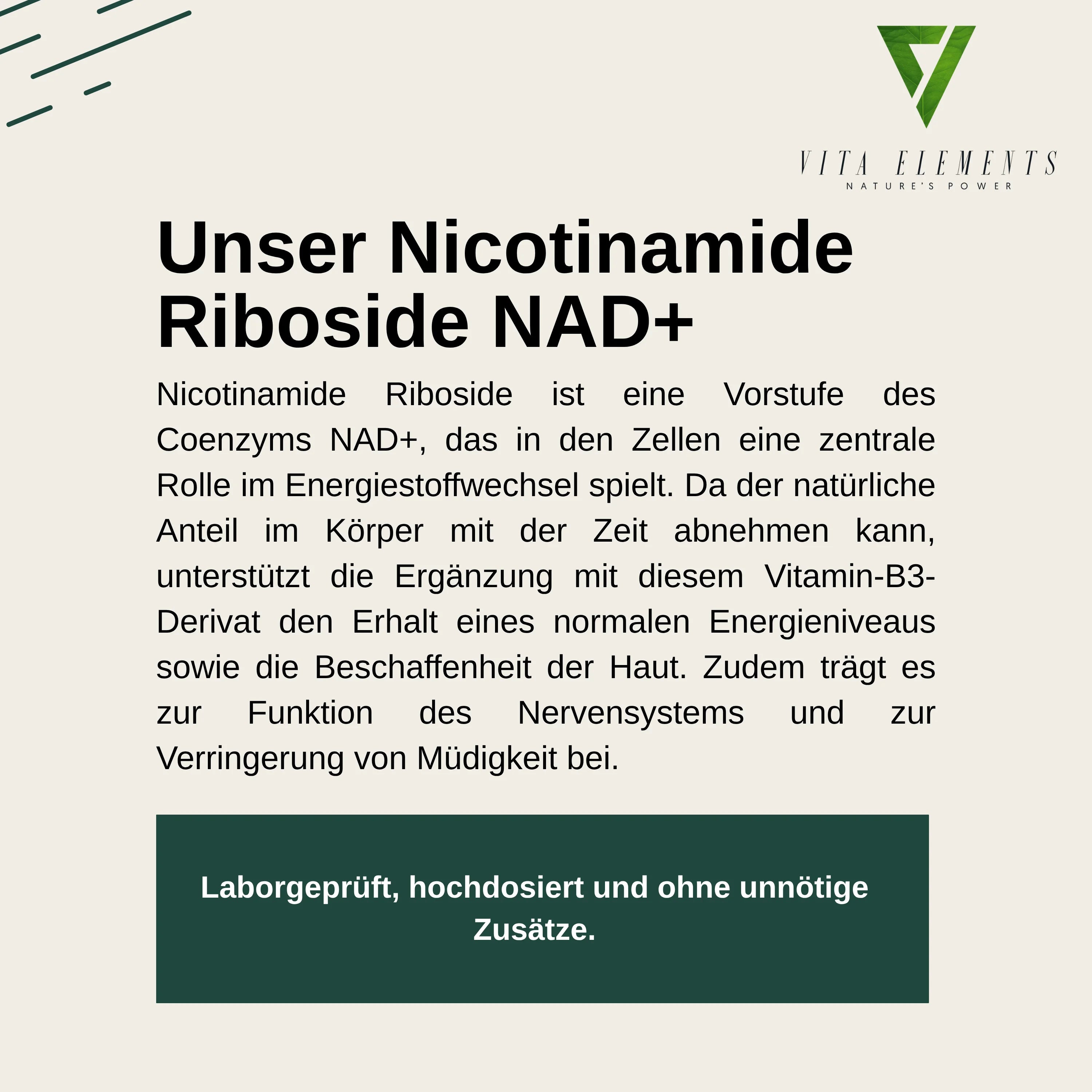 Nicotinamide Riboside NAD+ Capsules | Lab-Tested in Germany | Dietary Supplement | Vegan | No Artificial Additives | Non-GMO | 80 Capsules