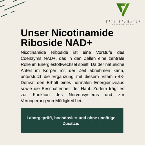 Nicotinamide Riboside NAD+ Capsules | Lab-Tested in Germany | Dietary Supplement | Vegan | No Artificial Additives | Non-GMO | 80 Capsules