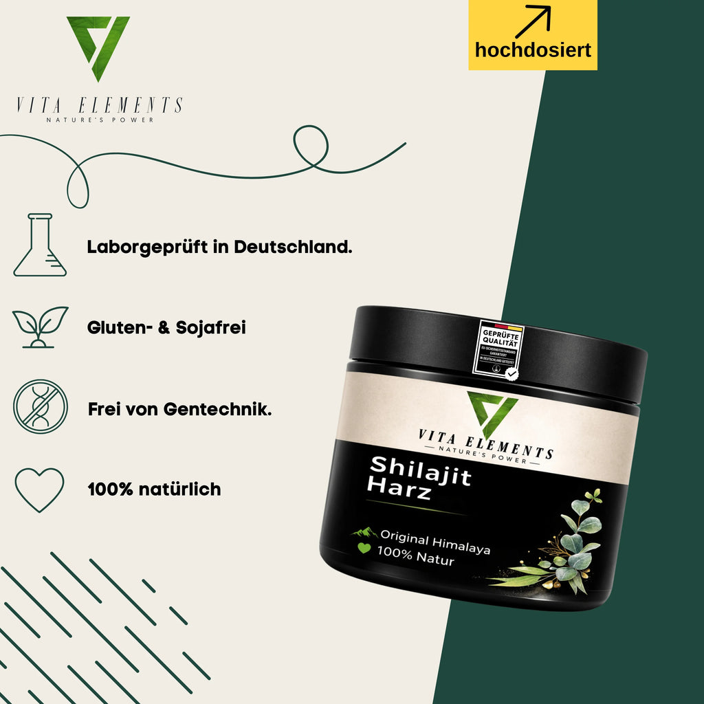 Shilajit Resin | Lab-tested in Germany | Dietary supplement | 100% pure Shilajit resin from the Himalayas | Non-GMO | Gluten- and soy-free | Vegan | 50 grams