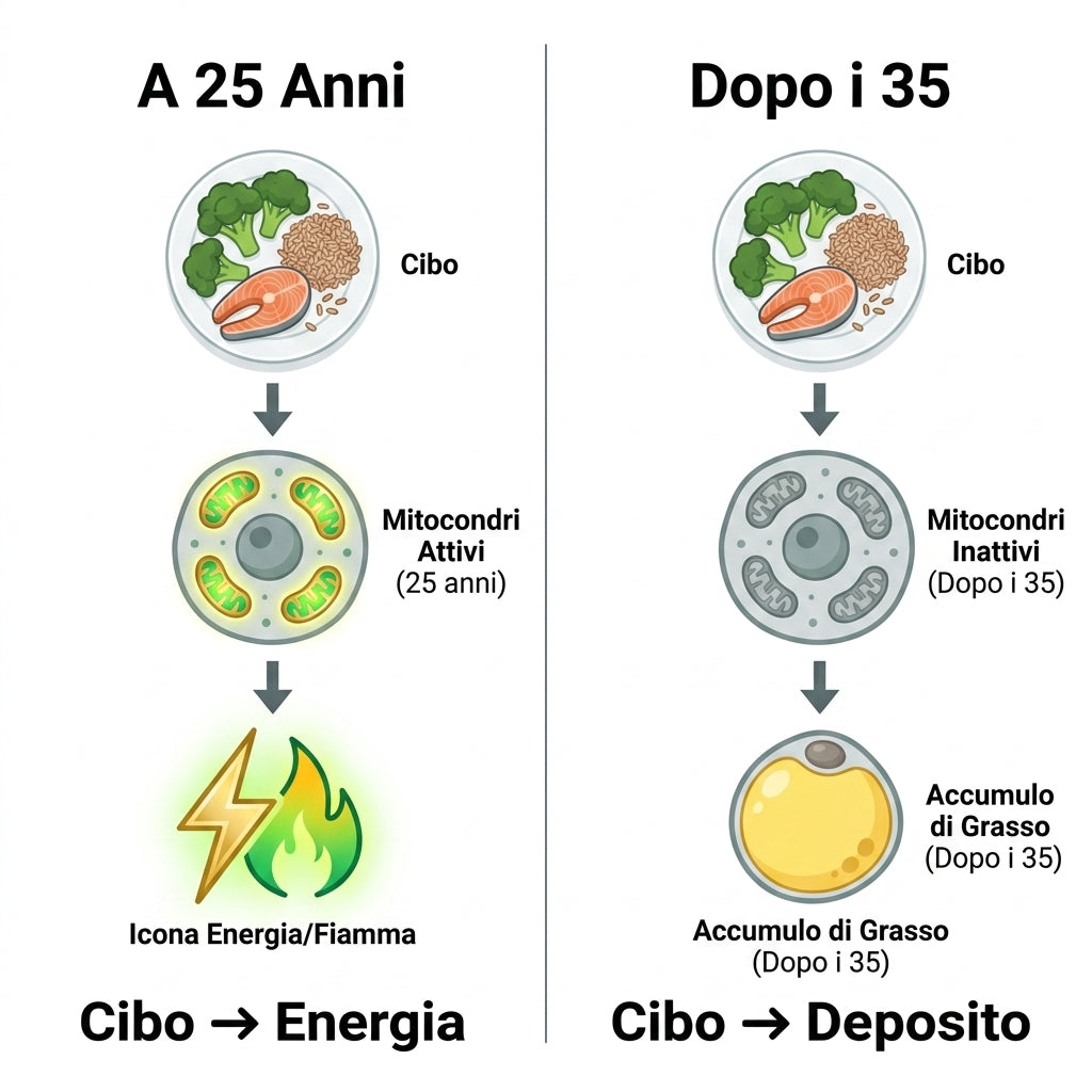 Dopo I 30 Anni, La CapacitàMetabolica Delle Cellule Si RiduceIn Modo Progressivo E Misurabile